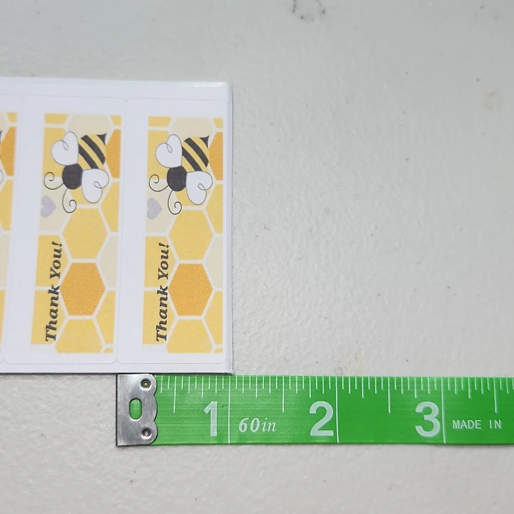 Hand Crafted Bee w/ Honeycomb Thank You Stickers 100 Count
